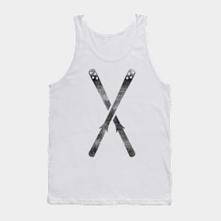 Snow Skis Black Tank Top